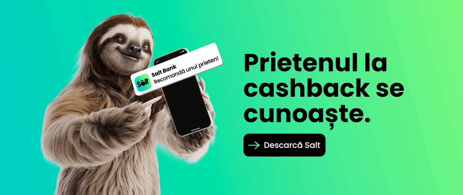 cashback 5% timp de 30 de zile cu Salt Bank